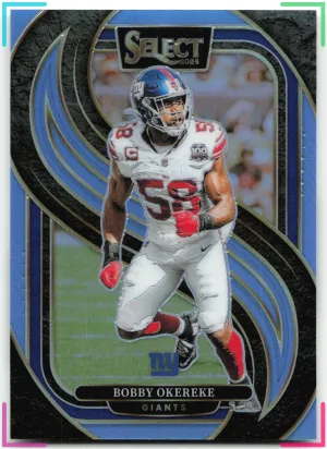 Bobby Okereke 2024 Panini Select Light Blue Prizm #/99 Giants