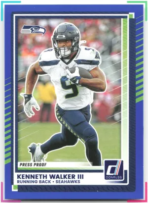 Kenneth Walker III 2025 Donruss Press Proofs Blue Seahawks