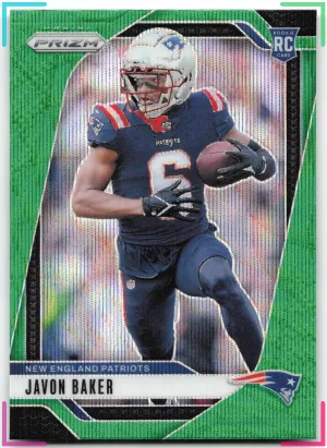 Javon Baker RC 2024 Panini Prizm Green Wave Patriots