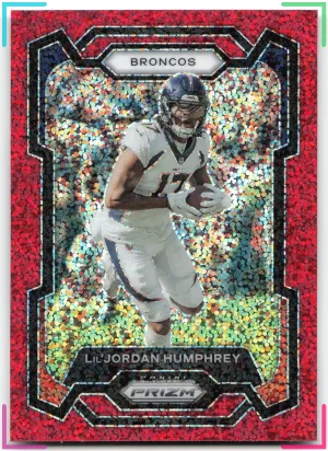 Lil'Jordan Humphrey 2023 Panini Prizm Red Sparkle Broncos