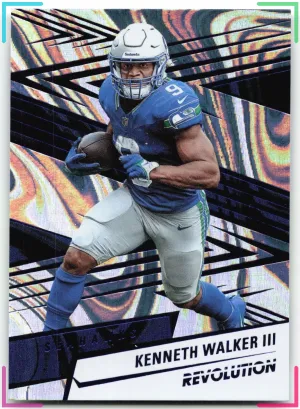 Kenneth Walker III 2025 Panini Revolution Blue Swirl #/99 Seahawks