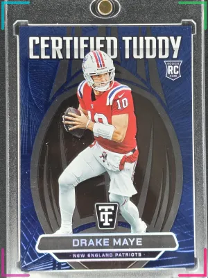 Drake Maye Rookie 2024 Panini Totally Certified Tuddy Mirror Blue #/199