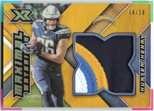 Hunter Henry 2020 Panini XR Maximal Materials Gold #/10 Chargers