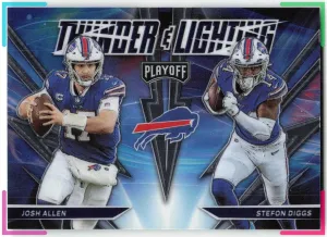 Josh Allen / Stefon Diggs 2021 Panini Playoff Thunder & Lightning Bills