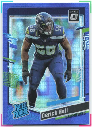 Derick Hall RC 2023 Donruss Optic Blue Hyper Seahawks