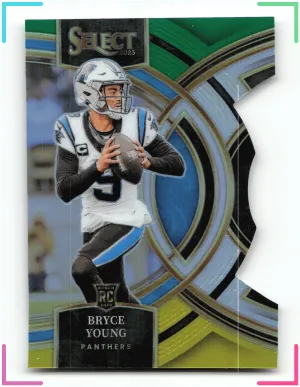 Bryce Young RC 2023 Panini Select Black and Gold Prizm Die Cut Panthers