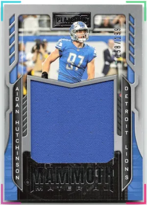 Aidan Hutchinson 2022 Panini Playbook Mammoth Material #/199 Lions