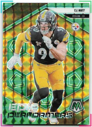 T.J. Watt 2025 Panini Mosaic Epic Performers Mosaic Green Steelers