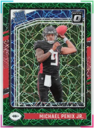 Michael Penix Jr. RC 2024 Donruss Optic Green Velocity Falcons