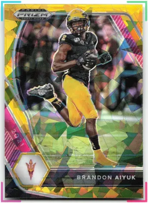 Brandon Aiyuk 2021 Panini Prizm Draft Picks Collegiate Gold Ice Sun Devils