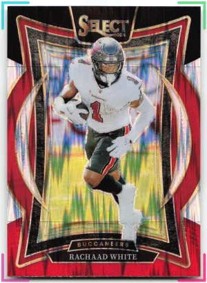 Rachaad White 2024 Panini Select Black & Red Prizm Shock Buccaneers