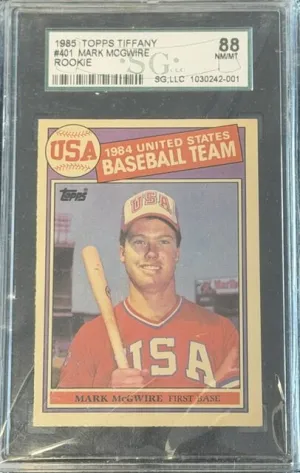 1985 Topps Tiffany #401 Mark McGwire RC SGC 88 NM/MT