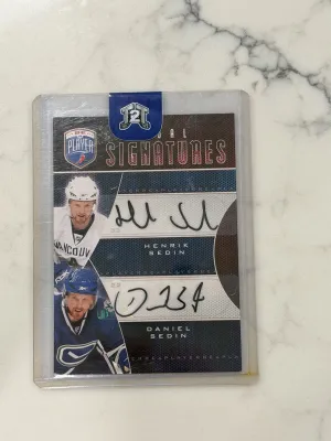 2009-10 Upper Deck Be A Player Henrik Sedin Daniel Sedin Dual Auto #S2-SS