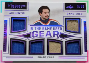 🔥#/15 GRANT FUHR 6 RELICS 2020-21 LEAF IN THE GAME USED JERSEY ITG GEAR HOCKEY