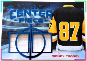 🔥#/35 SIDNEY CROSBY DUAL JERSEY 2020-21 Leaf In the Game Used CENTER PIECE ITG