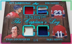 🔥#/6 Koivu Cournoyer Gainey Carbonneau 4 RELICS 2020-21 LEAF IN GAME USED ITG🔥