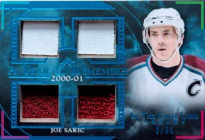 🔥#/35 JOE SAKIC QUAD RELIC 2020-21 LEAF IN THE GAME USED A YEAR TO REMEMBER🔥