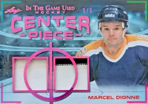 🔥#/5 MARCEL DIONNE DUAL JERSEY 2020-21 Leaf In the Game Used CENTER PIECE ITG🔥