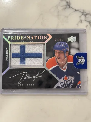 2008-09 Upper Deck Black Jari Kurri Pride of a Nation Patch Auto /25 #PN-JK