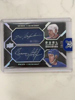 2008-09 UD Black Mark Messier / Brian Leetch Dual Marks of Obsidian /25