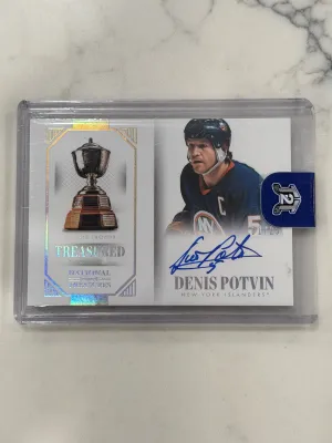 2014-15 Panini National Treasures Denis Potvin Treasured Trophies Auto Relic /25