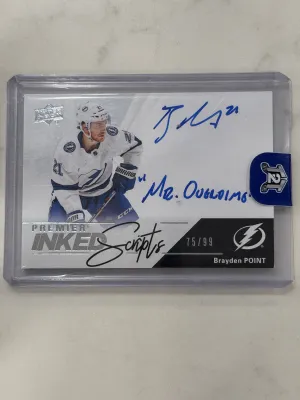 2018-19 Upper Deck Premier Hockey Brayden Point Premier Ink Scripts Auto /99 #IS