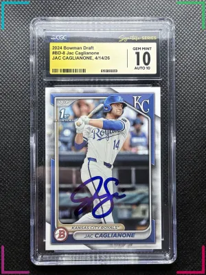 2024 Bowman Draft Rookie RC 1st Issue SP AUTO Jac Caglianone KC Royals Gem Mint