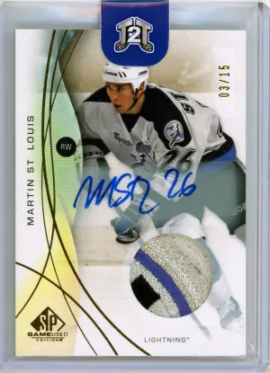 2024-25 Upper Deck SP Game Used Hockey Martin St. Louis Auto Patch /15 #188
