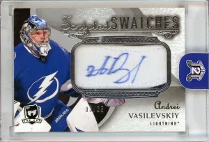 2018-19 Upper Deck The Cup Andrei Vasilevskiy Scripted Swatches Auto Patch /35