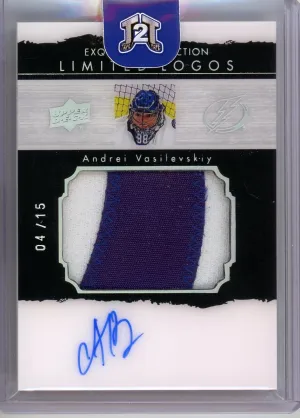 2020-21 Upper Deck Exquisite Andrei Vasilevskiy Limited Logos Auto Patch /15 #LL