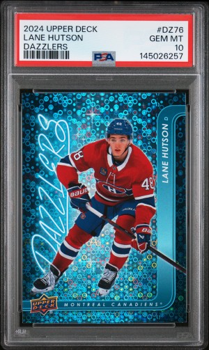 2024 Upper Deck Lane Hutson Dazzlers Blue #DZ76 PSA 10 Gem Mint Canadiens
