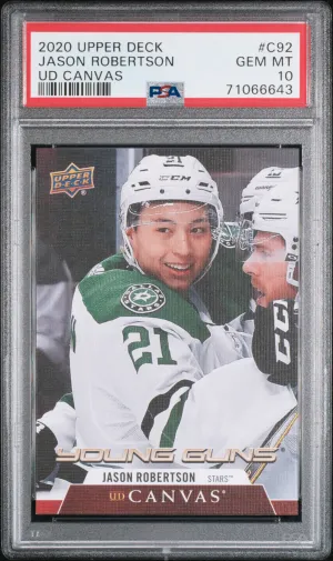 2020-21 Upper Deck Young Guns Canvas Jason Robertson Ud Canvas PSA 10