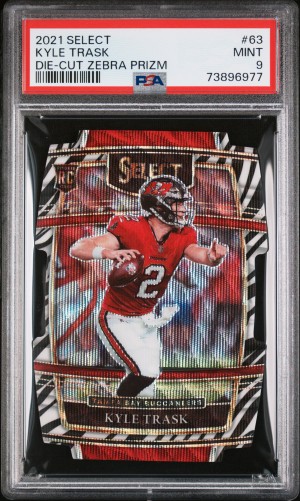 2021 Panini Select Kyle Trask Die-Cut Zebra Prizm PSA 9