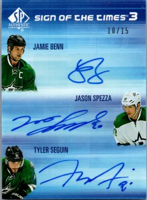 2015-16 SP Authentic Jamie Benn Spezza Seguin Sign of the Times /15 Auto