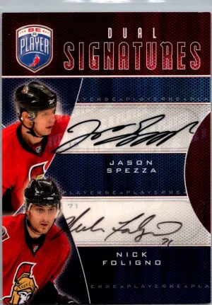 2009-10 Upper Deck Be A Player Jason Spezza / Nick Foligno Dual Signatures Auto