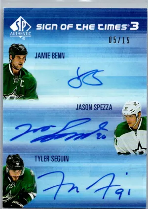 2015-16 SP Authentic Jamie Benn Spezza Seguin Sign of the Times /15 Auto