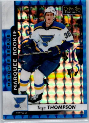 2017-18 Upper Deck OPC Platinum Tage Thompson Marquee Rookie Blue Cubes /99 #192