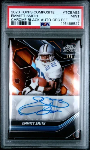 2023 Topps Composite Topps Chrome Black Autographs Emmitt Smith Chrome Black Auto-Org Ref