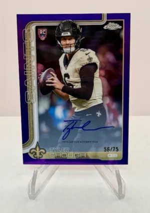 2025 Topps Chrome Tyler Shough RC Purple Auto /75