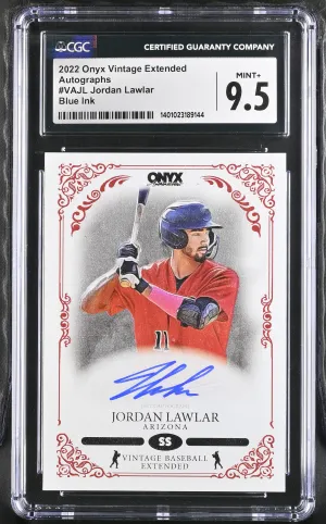2022 Onyx Vintage Extended Autographs #VAJL Jordan Lawlar CGC 9.5