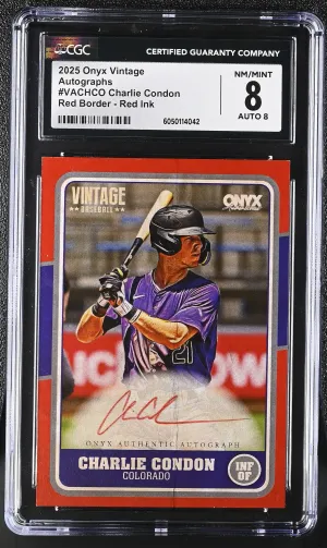 2025 Onyx Vintage Autographs #VACHCO Charlie Condon CGC 8