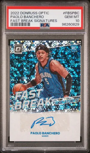 2022 Panini Donruss Optic Fast Break Signatures Paolo Banchero Fast Break Signatures