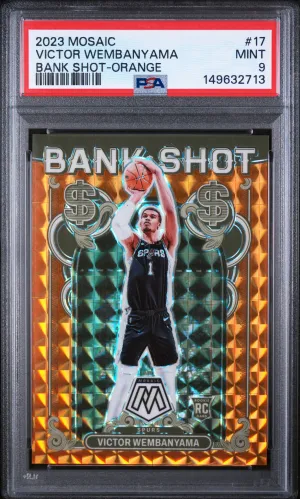 Victor Wembanyama 2023-24 Mosaic Bank Shot Orange Rookie /49 #17 PSA 9