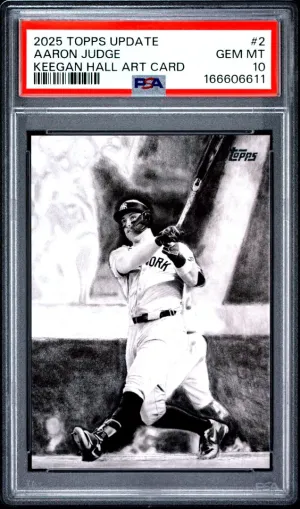 2025 Topps Update #2 Keegan Hall Art Cards Aaron Judge PSA 10