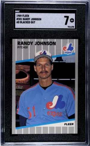1989 Fleer Randy Johnson Ad Blacked Out SGC 7