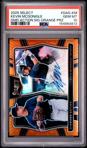 2025 Panini Select Diamond Action Signatures Kevin McGonigle /75 PSA 10 #DAS-KM