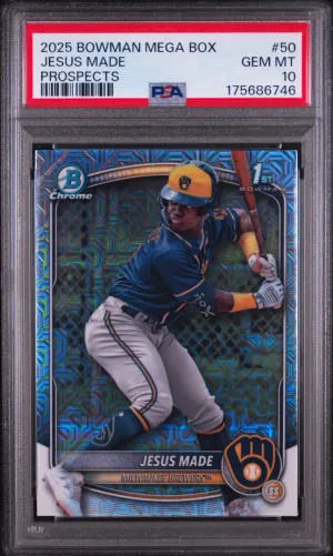 2025 Bowman Mega Box Chrome Prospects Jesus Made PSA 10 #50