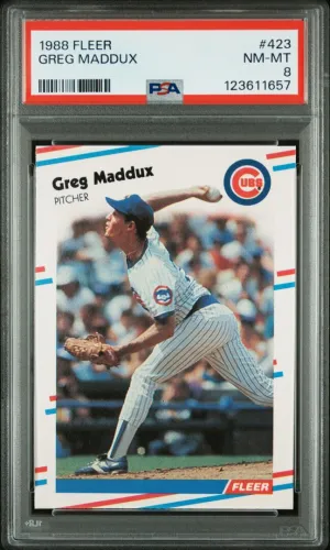 1988 Fleer Greg Maddux RC PSA 8 #423