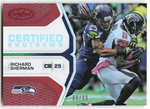 Richard Sherman 2017 Certified Certified Shutdown Mirror Red #/99 Seahawks