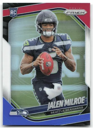Jalen Milroe 2025 Panini Prizm Red White and Blue Seahawks